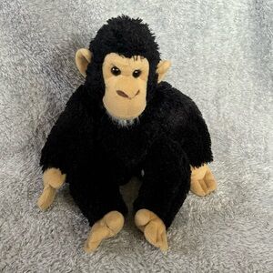 Wild Republic Chimpanzee Plush Black & Tan Monkey Stuffed Animal 12” Sitting Toy